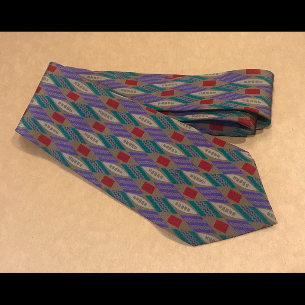 MISSONI Retro Geometric Pattern Silk Tie